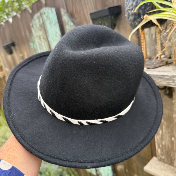 Black Wool Fedora Hat Zebra Band Hat Attack New York main image 6